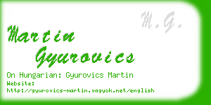 martin gyurovics business card